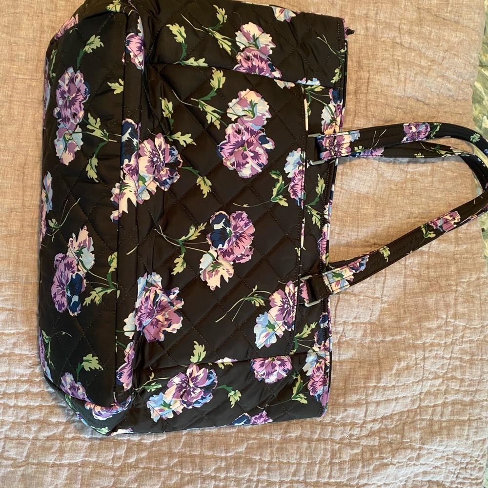 Vera Bradley Floating Plum Pansies- Work Tote